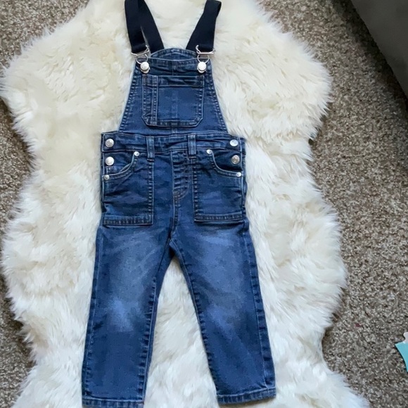 7 for all mankind jean bib overalls with elastic straps. 18m. - Picture 1 of 10